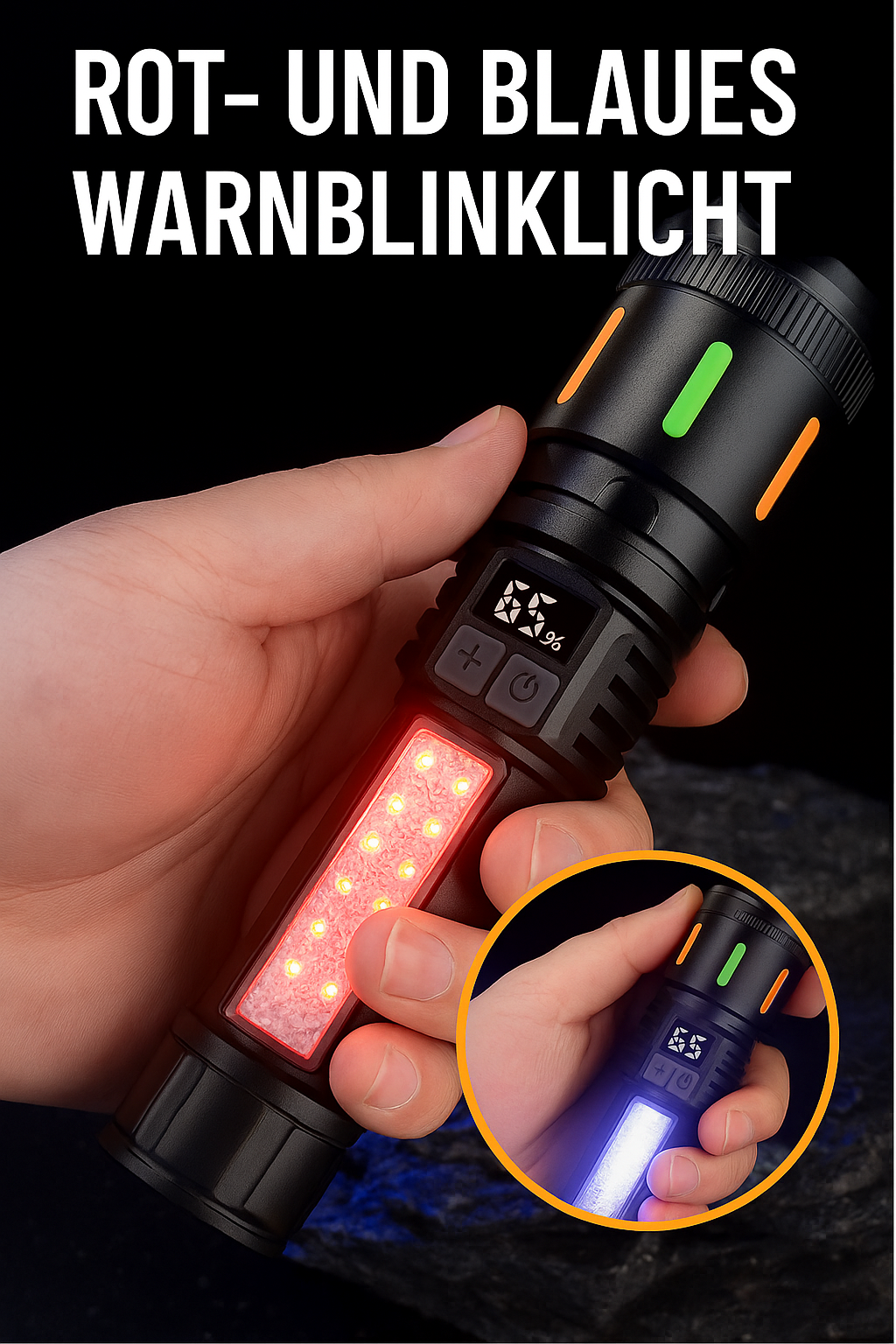 🔦 NovaFlash – LED-Taschenlampe mit Zoom & Display